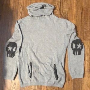 Boys Scrunch Neck Sweater w/skull elbows